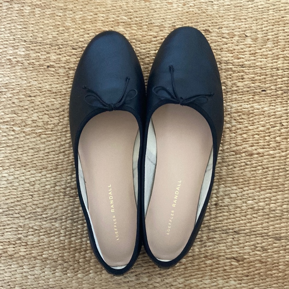 Loeffler Randall Landon Women's Black Leather Ballet Flats